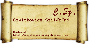 Czvitkovics Szilárd névjegykártya